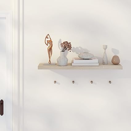 EUGAD 0046QJ Wandplank zwevende wandplank - 80 cm - Sonoma eiken - MDF - max 10 kg