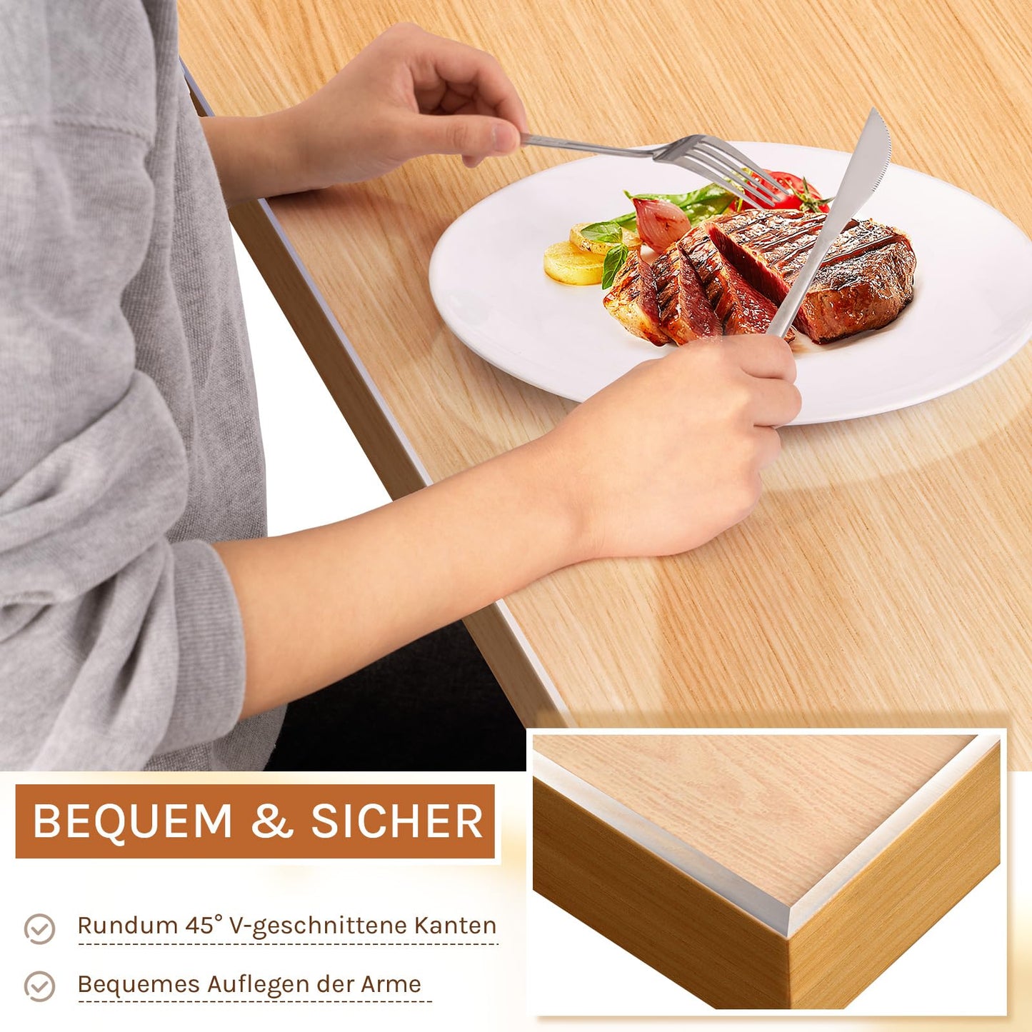 WOLTU transparante tafelfolie - tafelbeschermer van PVC 2 mm - afgeschuinde rand 45 graden - 90 x 140 cm