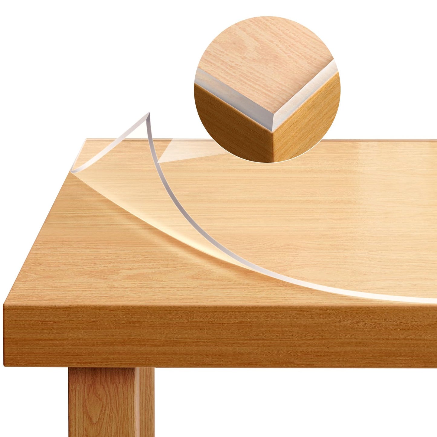 WOLTU transparante tafel beschermfolie - PVC tafelkleed 2 mm - 90 x 160 cm - afgeschuinde rand