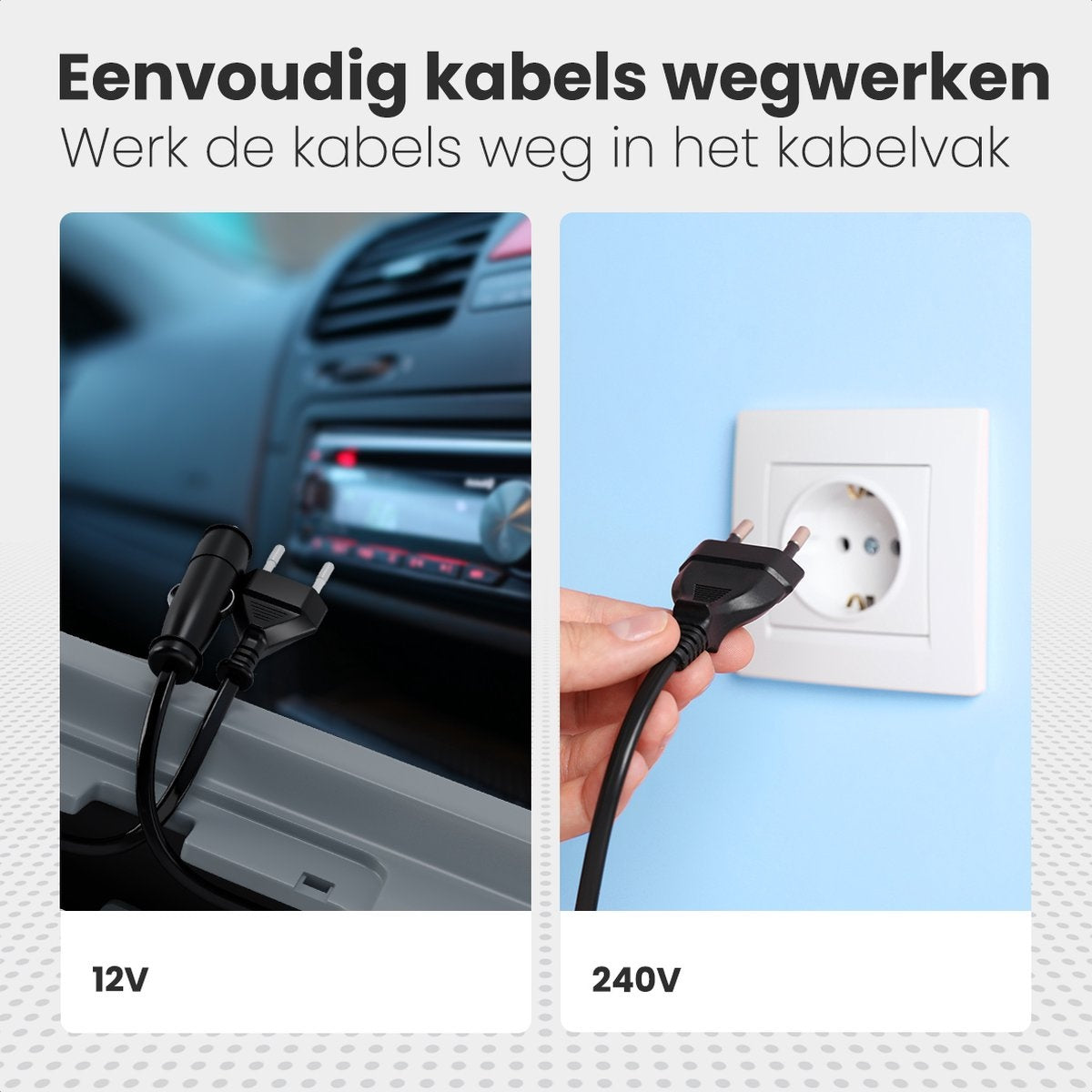 Auronic Elektrische Koelbox - 20 L - Koelen en Verwarmen - 12V en 240V - Compact en draagbaar - Grijs