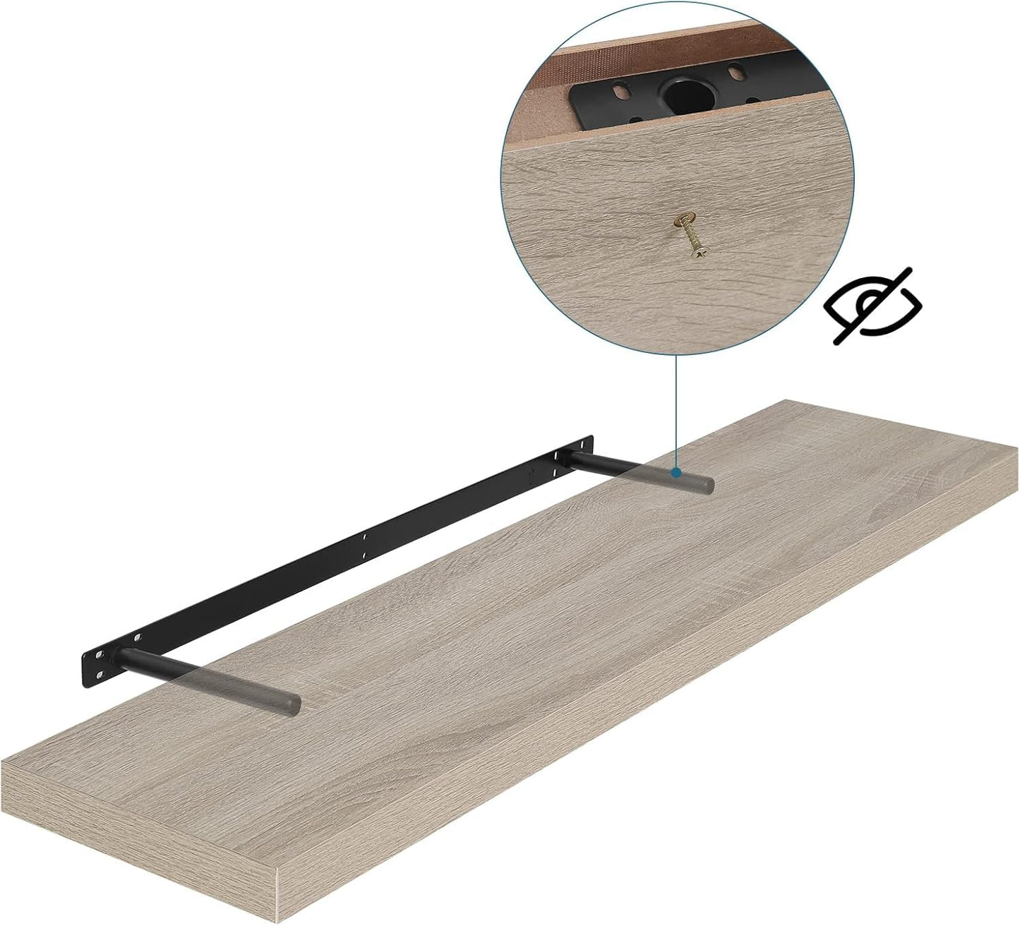 EUGAD wandplank - wandrek - 100 cm - sonoma eiken - MDF met PVC