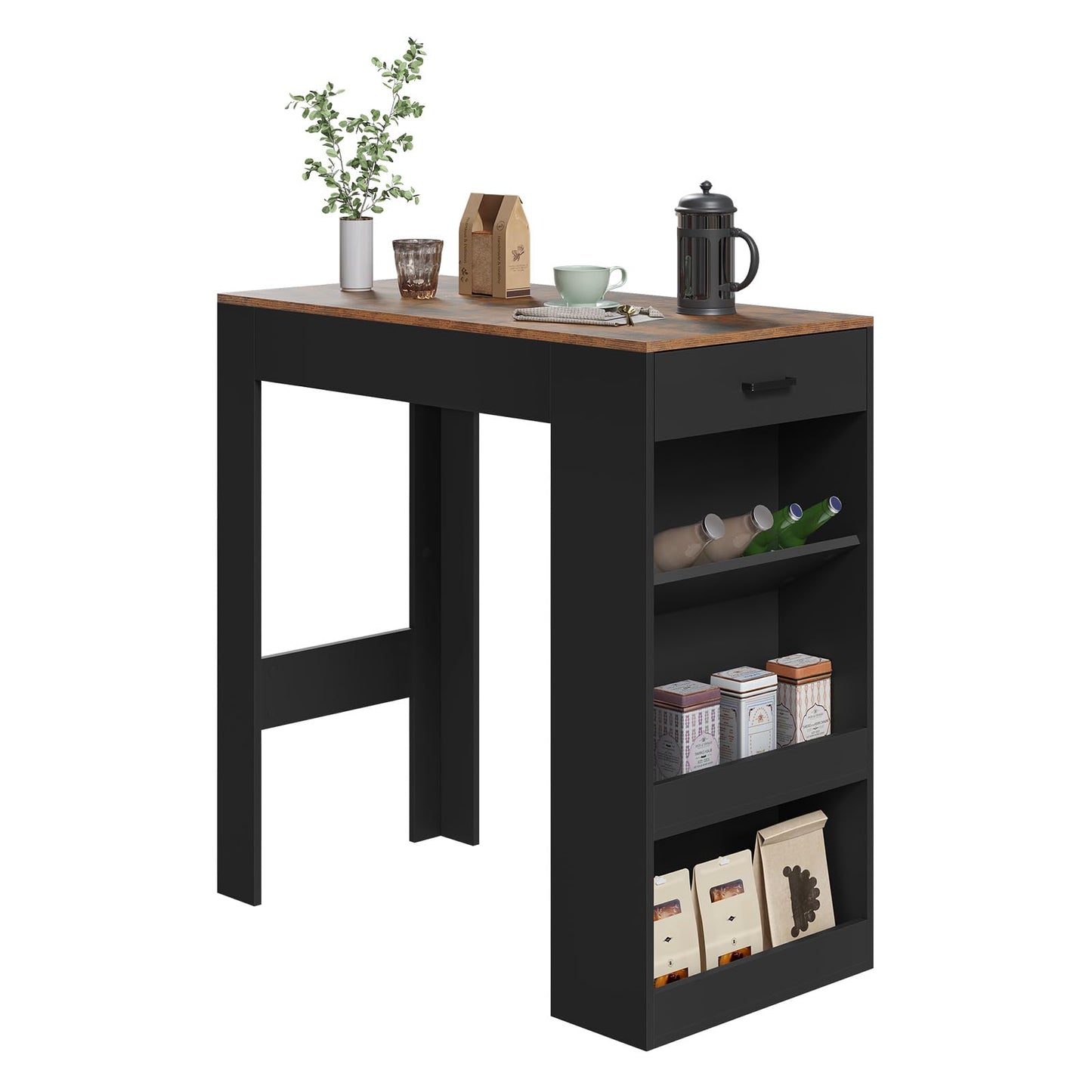 WOLTU boekenkast - staande kubus vakkenkast - 6 vakken - rustiek bruin - 60 x 89 x 29 cm