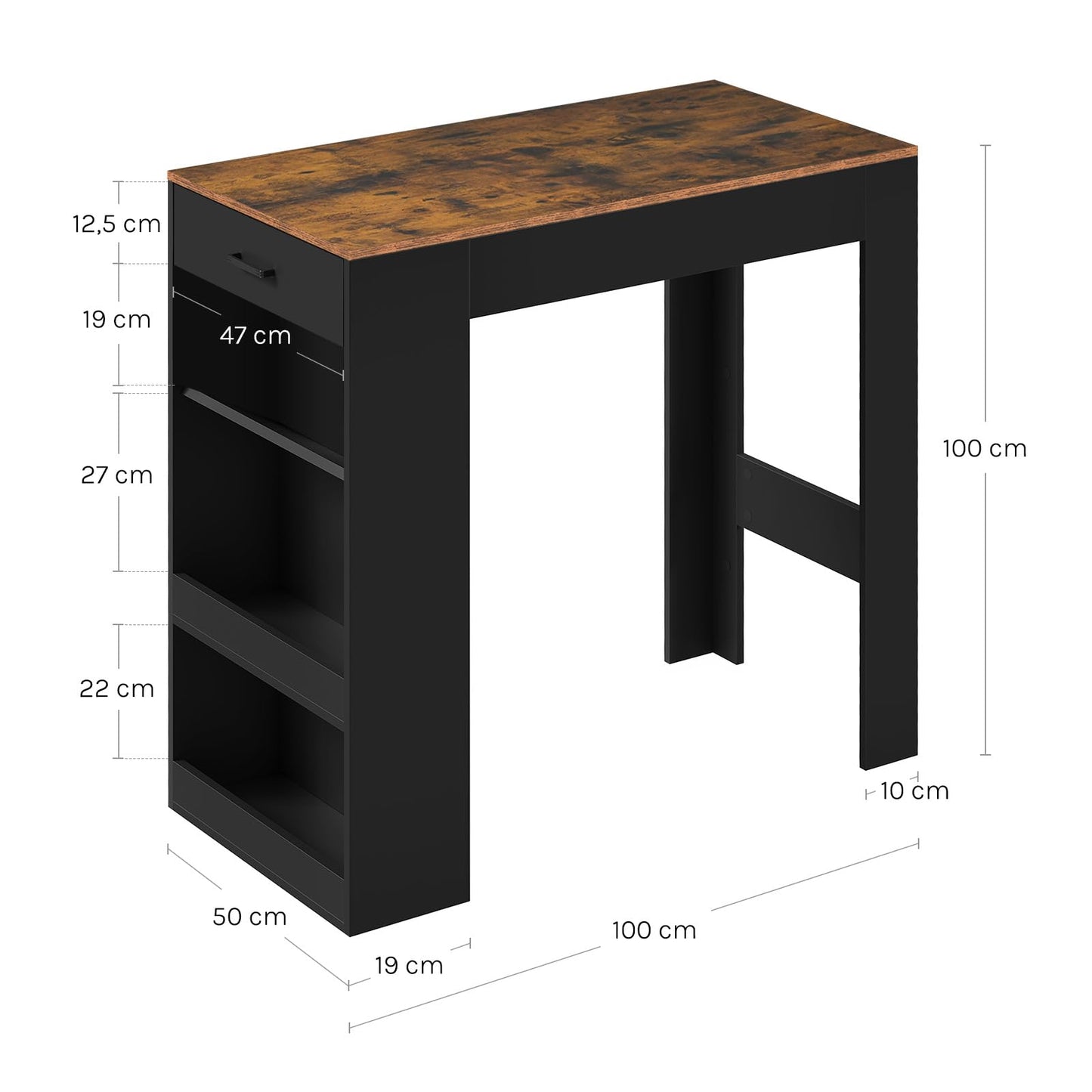 WOLTU boekenkast - staande kubus vakkenkast - 6 vakken - rustiek bruin - 60 x 89 x 29 cm