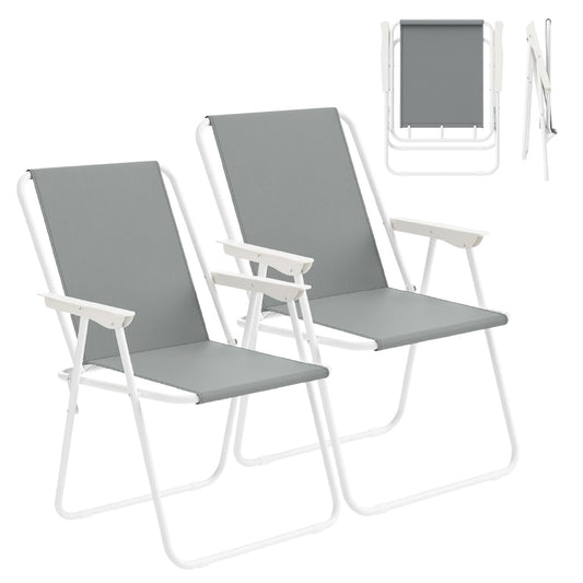 WOLTU campingstoel set van 2 - inklapbare lichtgewicht vouwstoelen - 600D Oxford - zwart en donkergrijs - max 100 kg