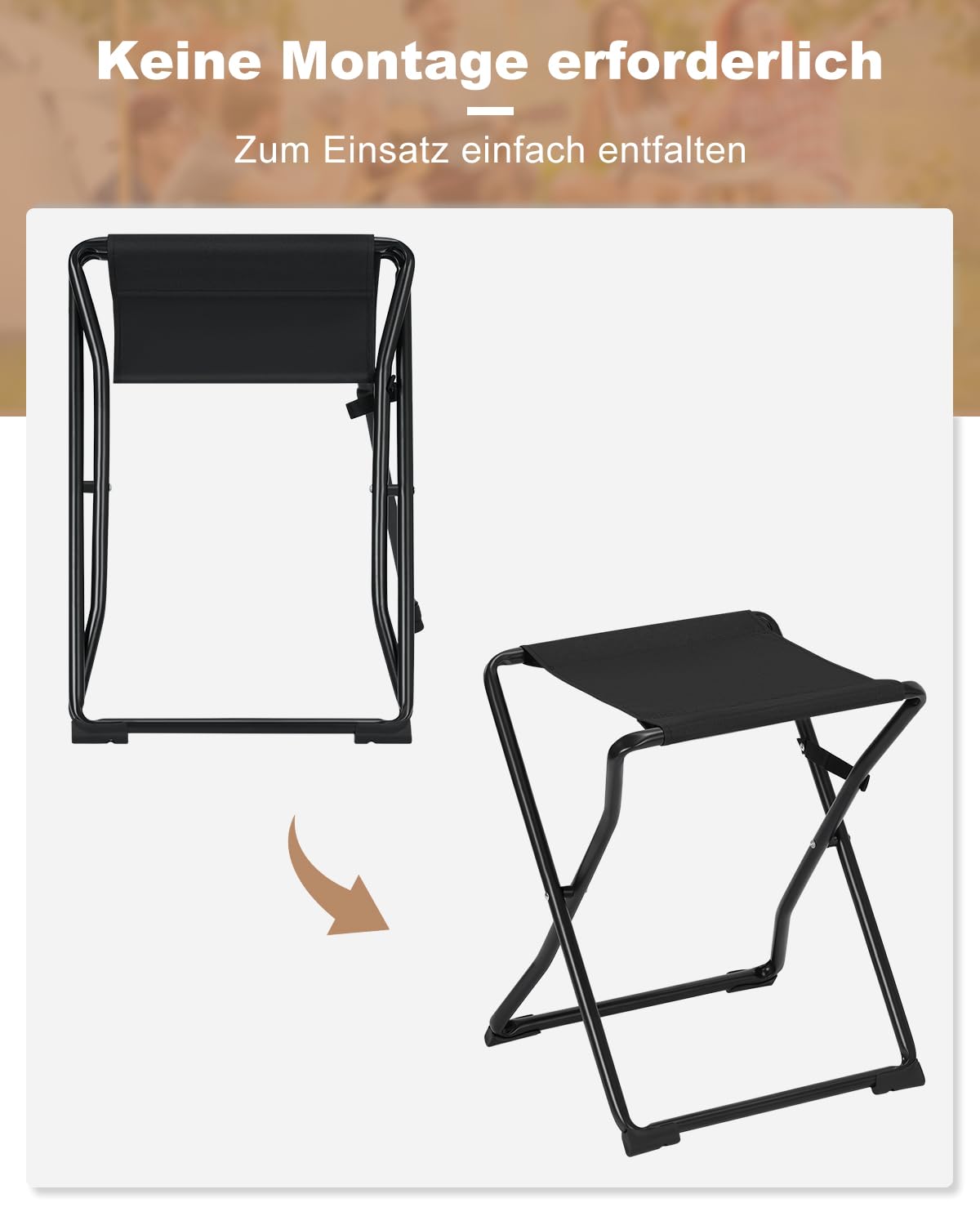Esituro Campingtafel - Opvouwbaar - Draagbaar - Outdoor - 40,5x40,5x50 cm - Zwart