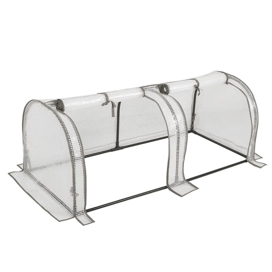 WOLTU tomaten kas - mini serre voor tuin en balkon - waterdicht met uv bestendige PE rasterfolie - 130 x 60 x 50 cm - wit