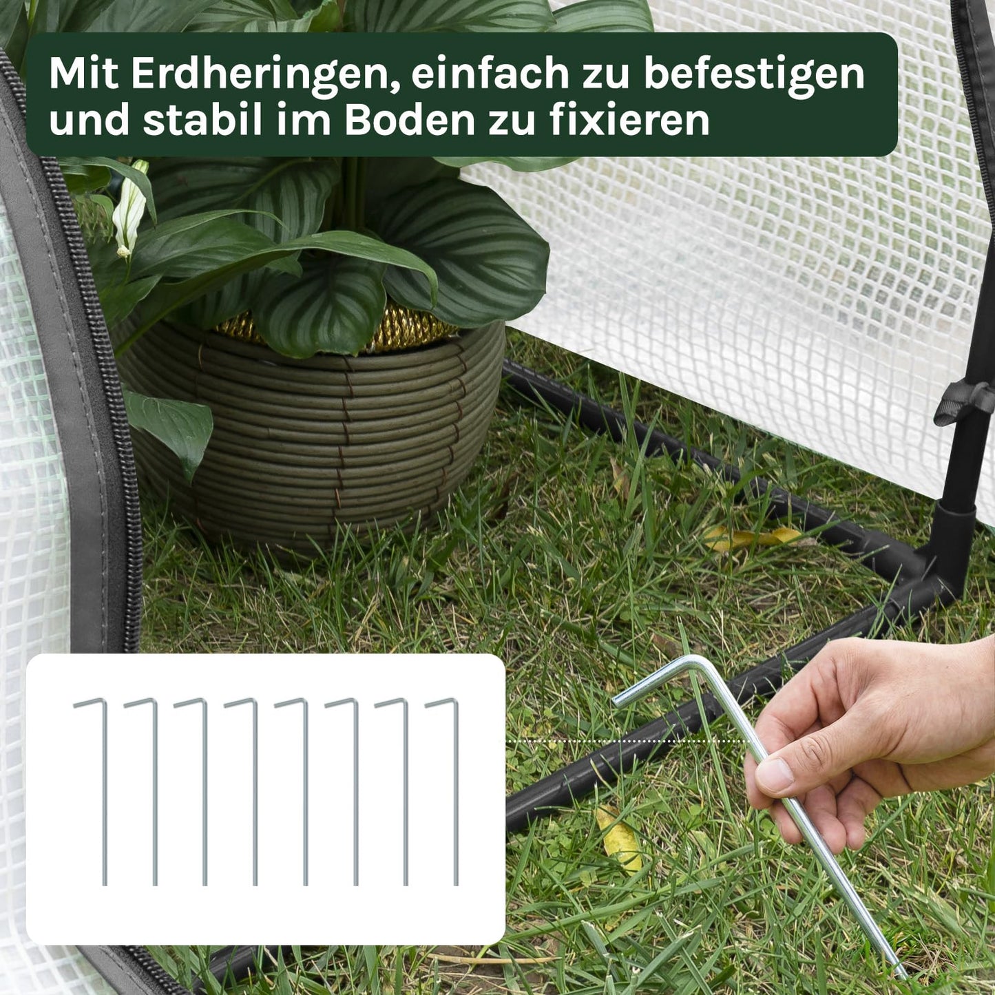WOLTU tomaten kas - mini serre voor tuin en balkon - waterdicht met uv bestendige PE rasterfolie - 130 x 60 x 50 cm - wit