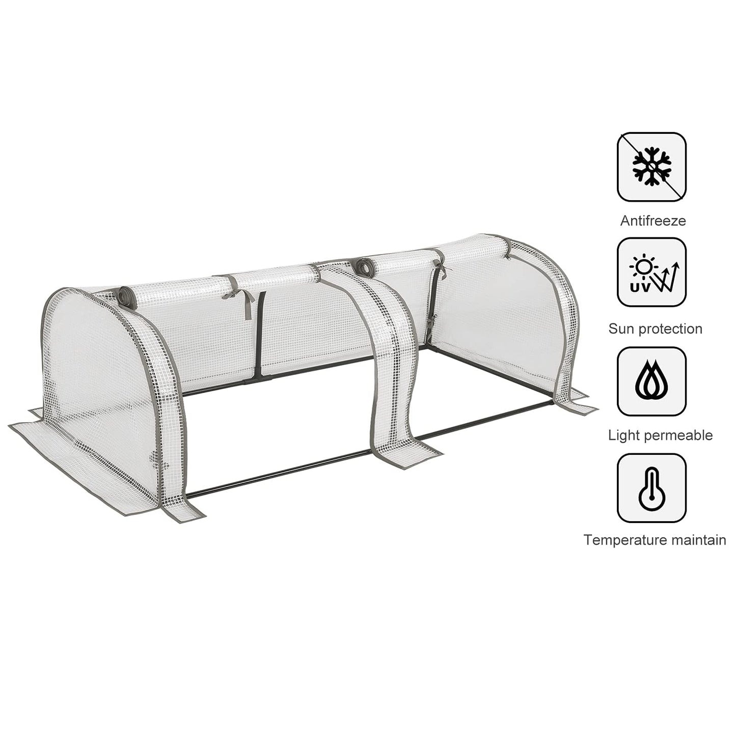 WOLTU tomaten kas - mini serre voor tuin en balkon - waterdicht met uv bestendige PE rasterfolie - 130 x 60 x 50 cm - wit