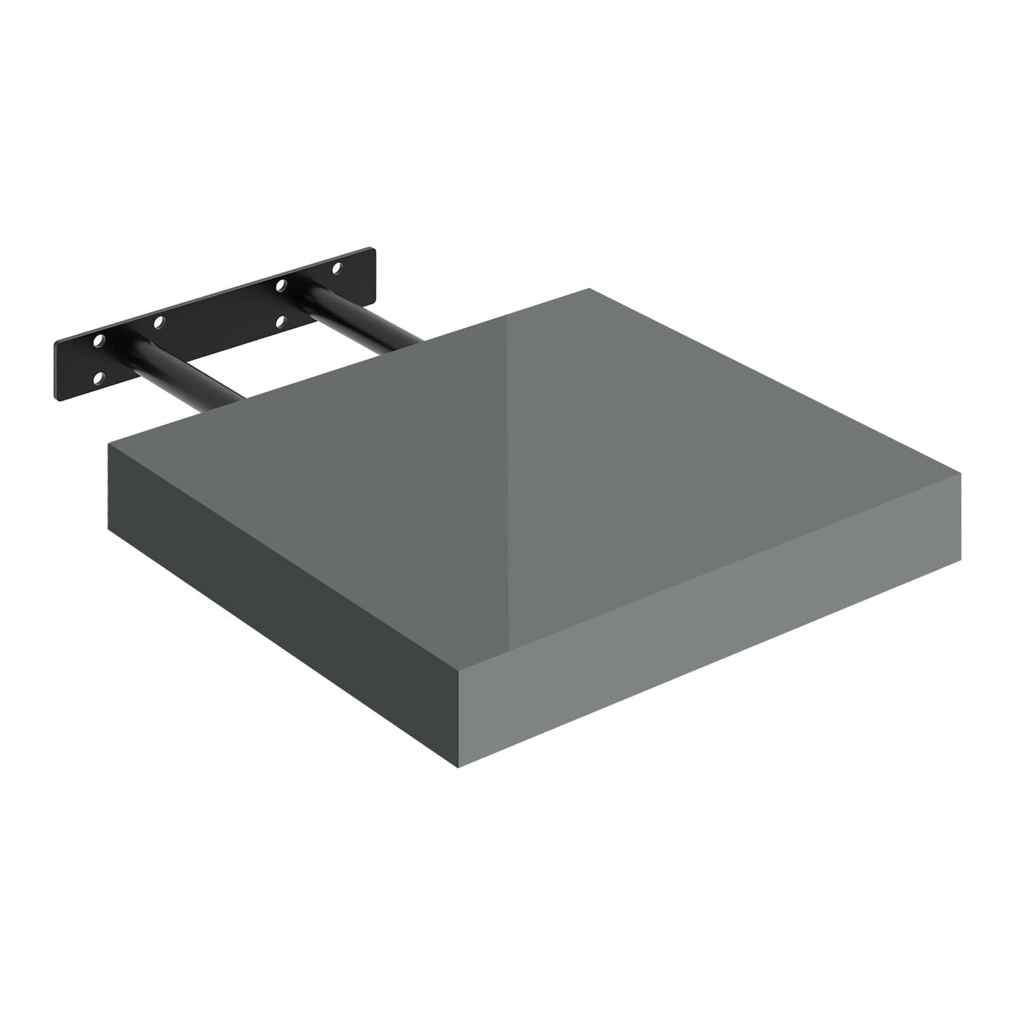 WOLTU zwevende wandplank - wandplank - hoogglans grijs - MDF - 25 x 22,9 x 3,8 cm