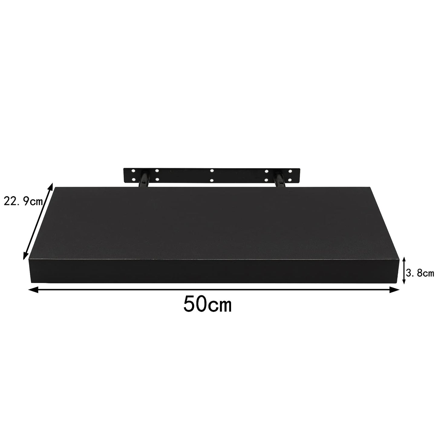 WOLTU RG9368sz - Plank voor aan de muur - MDF - Zwart - 50 x 22,9 x 3,8 cm