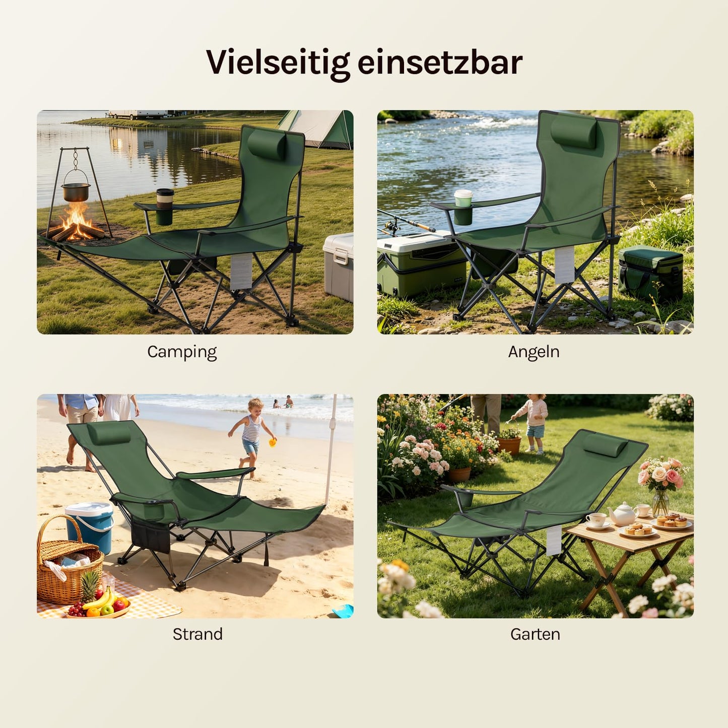 Woltu Campingstoel - Set Van 2 - Inklapbaar - Voetensteun - 600D Oxford - Blauw