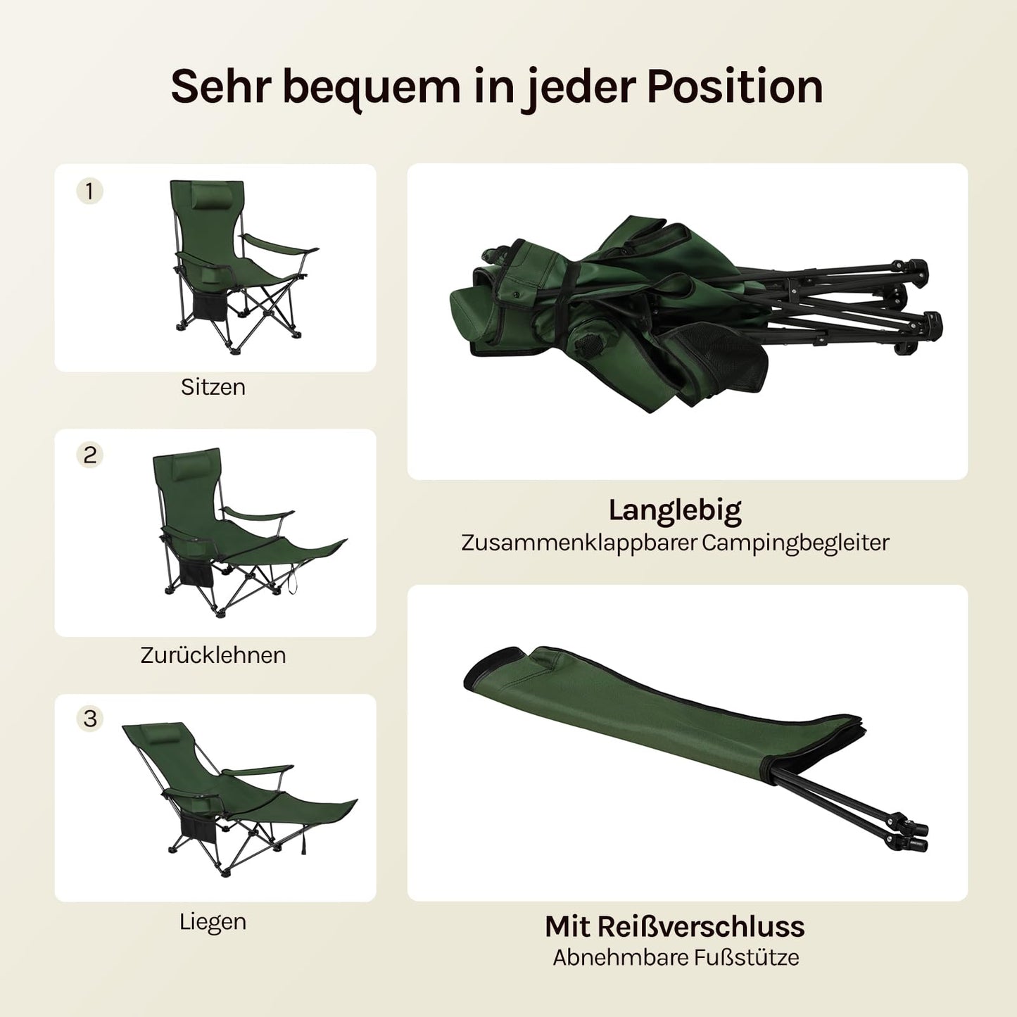 Woltu Campingstoel - Set Van 2 - Inklapbaar - Voetensteun - 600D Oxford - Blauw