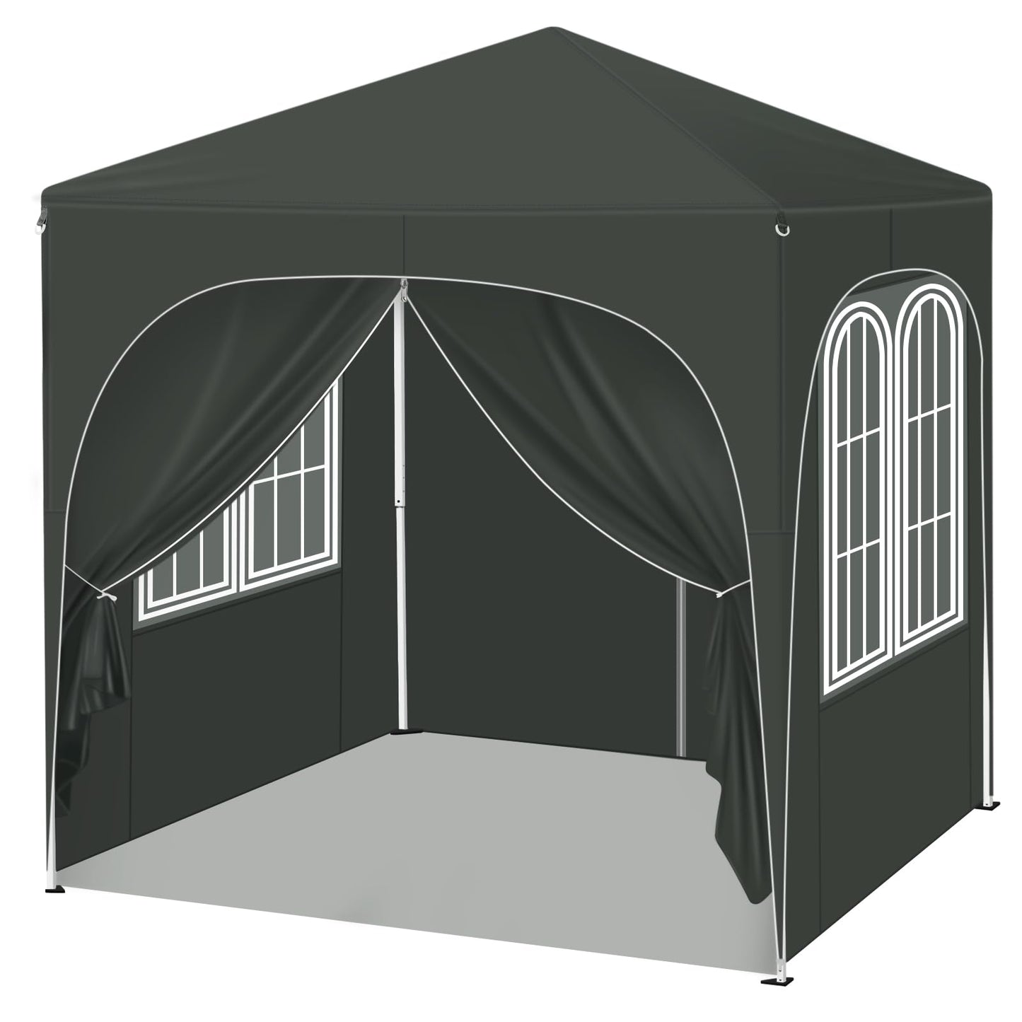 WOLTU vouwpaviljoen - 2 x 2 m - met 4 afneembare wanden - UPF 50+ zonbescherming - grijs