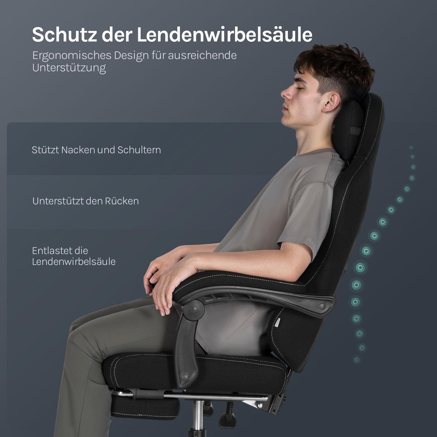 Woltu Gamingstoel - Ergonomisch - Massagefunctie - Voetensteun - 150 kg - Zwart/Wit