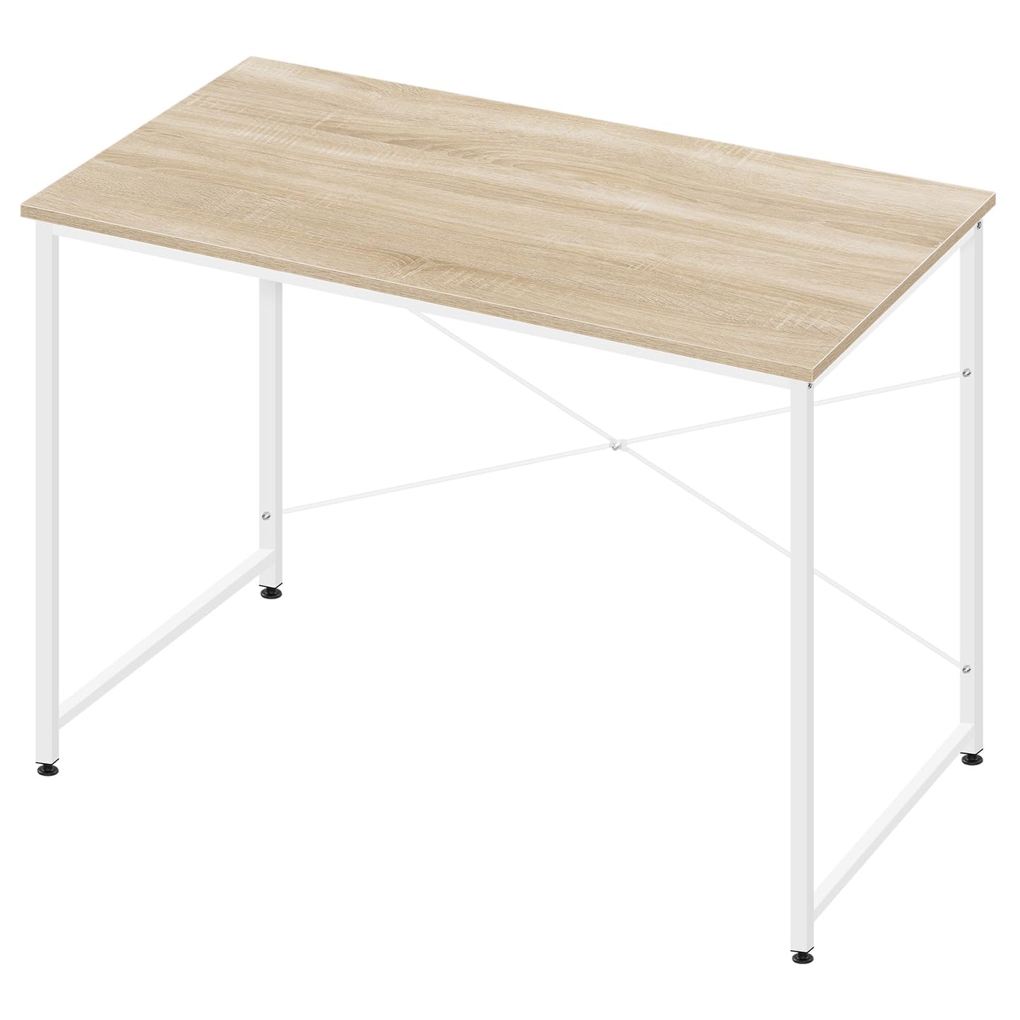 Woltu Computerbureau - 100x75x50 cm - E1 Hout - Metalen Frame - Licht Eiken