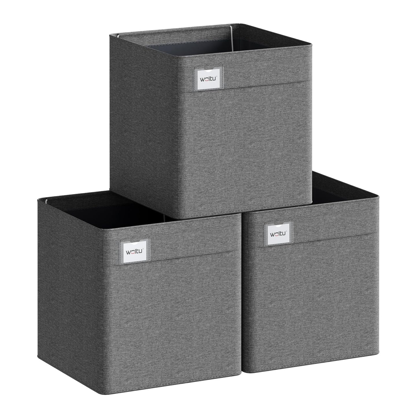 Woltu Opbergboxen - 3Stuks - 29x29x29cm - Opvouwbaar - Donkergrijs