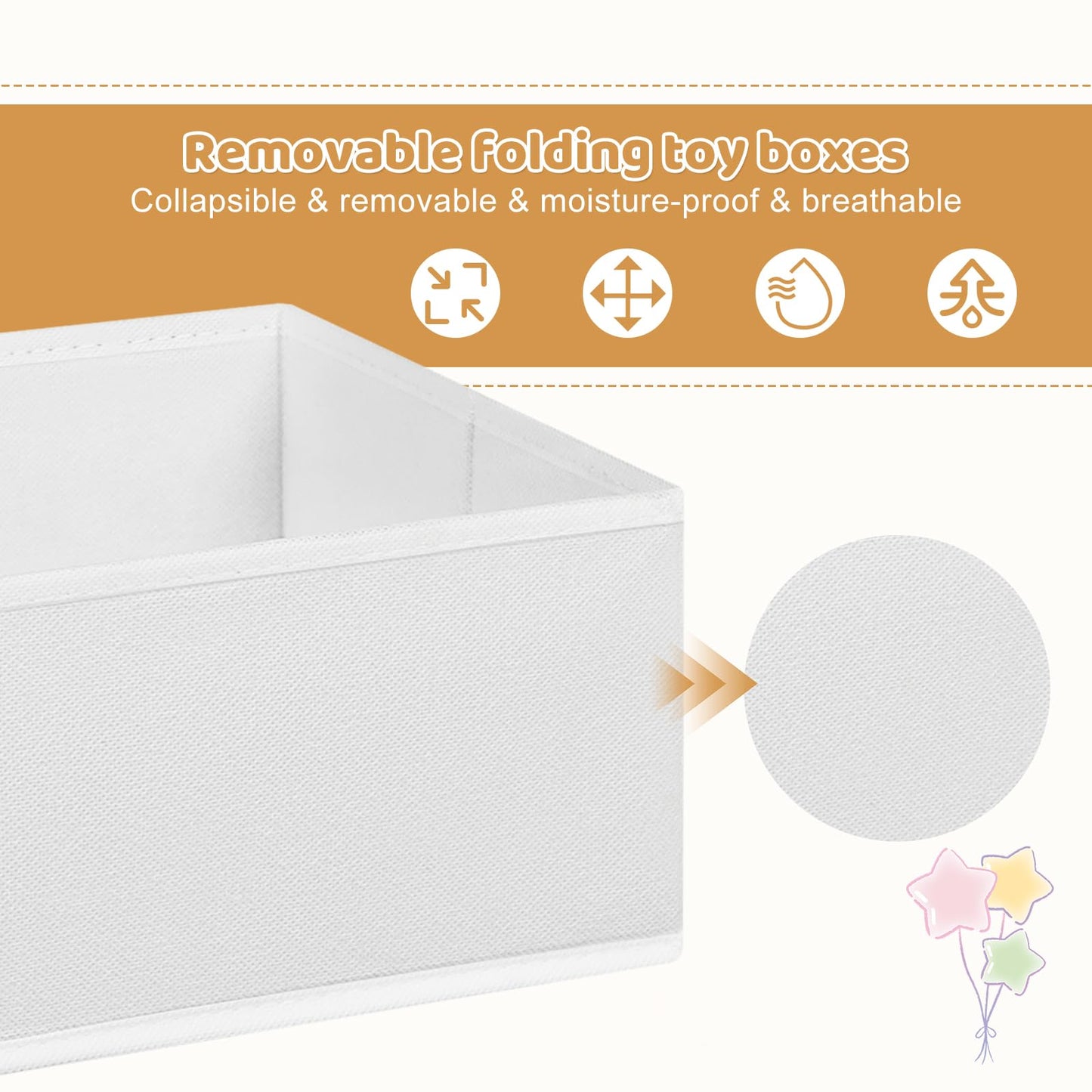 Lestarain Kinderopbergkast - 63x60x30cm - 9 Boxen - Wit/Grijs