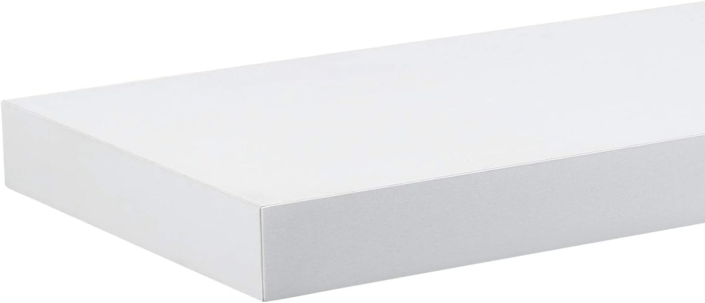 Esituro Wandplank - 70x23x3,8cm - Zwevend - Hout - Wit