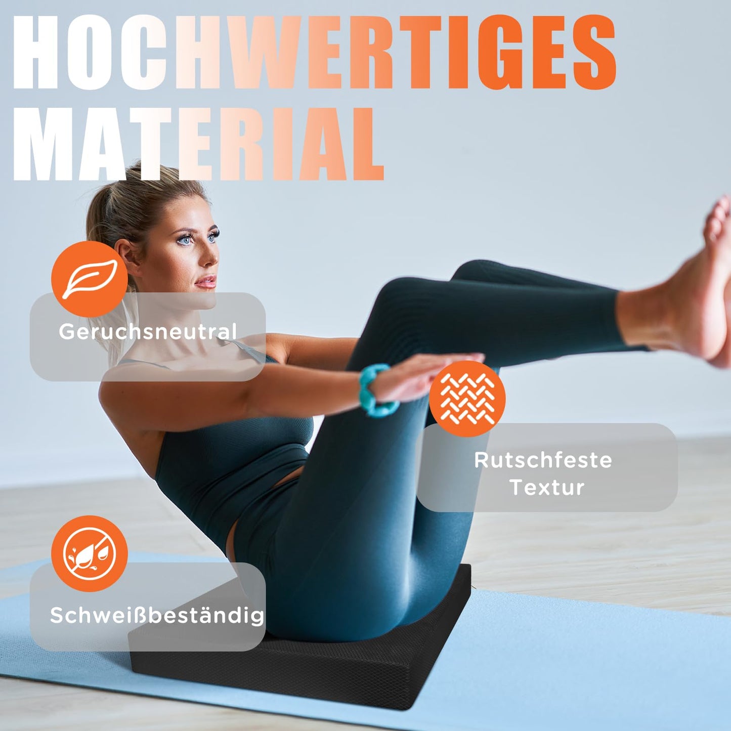 DH FitLife Balanskussen - XXL - Memory Foam - Zwart