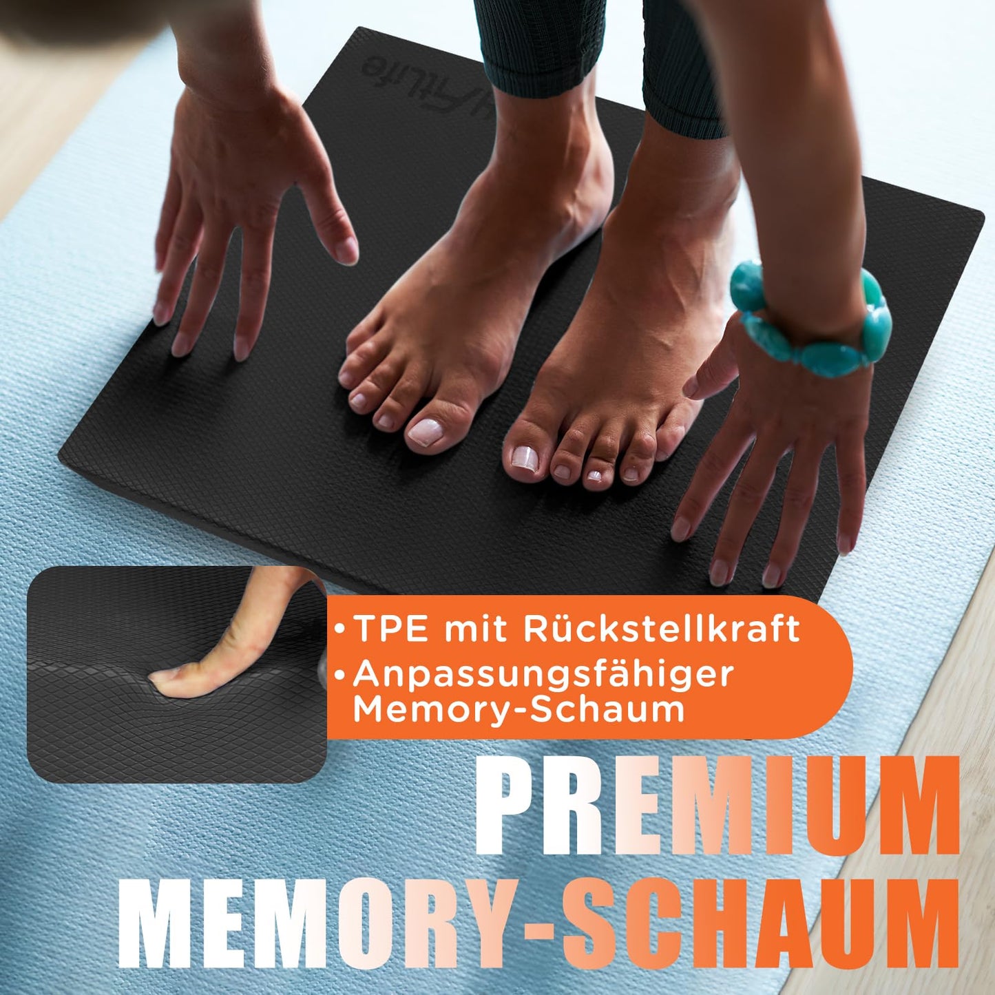 DH FitLife Balanskussen - XXL - Memory Foam - Zwart