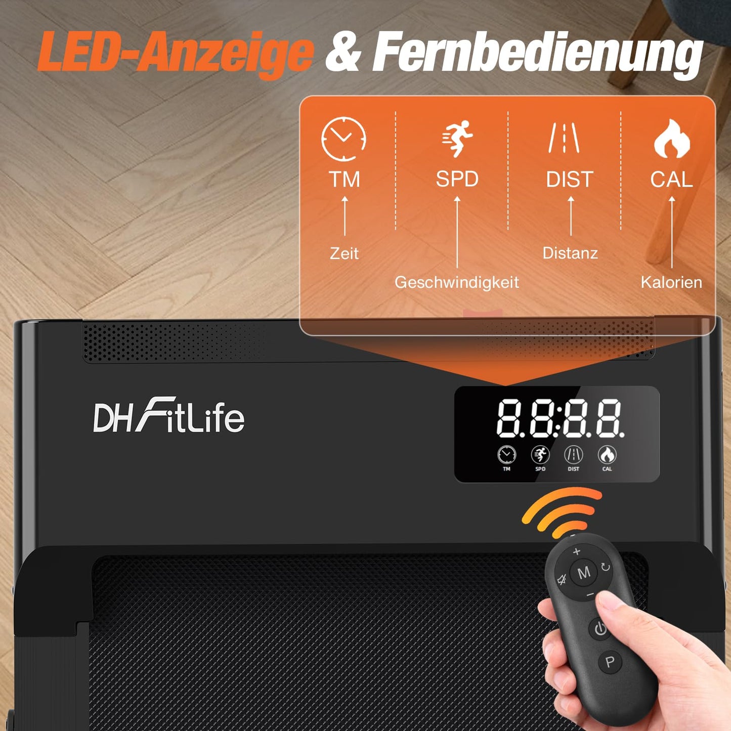 DH FitLife Walking Pad - 2026 - 1-6 km/h - 0-6% Hellingshoek - Appbediening