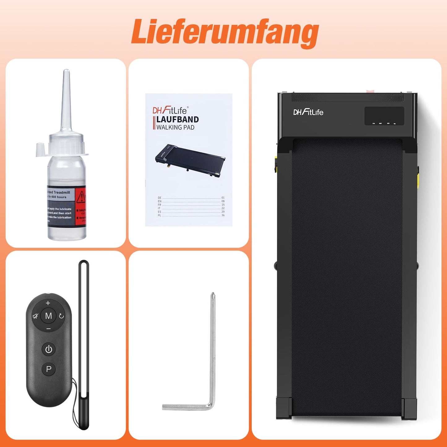 DH FitLife Walking Pad - 2026 - 1-6 km/h - 0-6% Hellingshoek - Appbediening