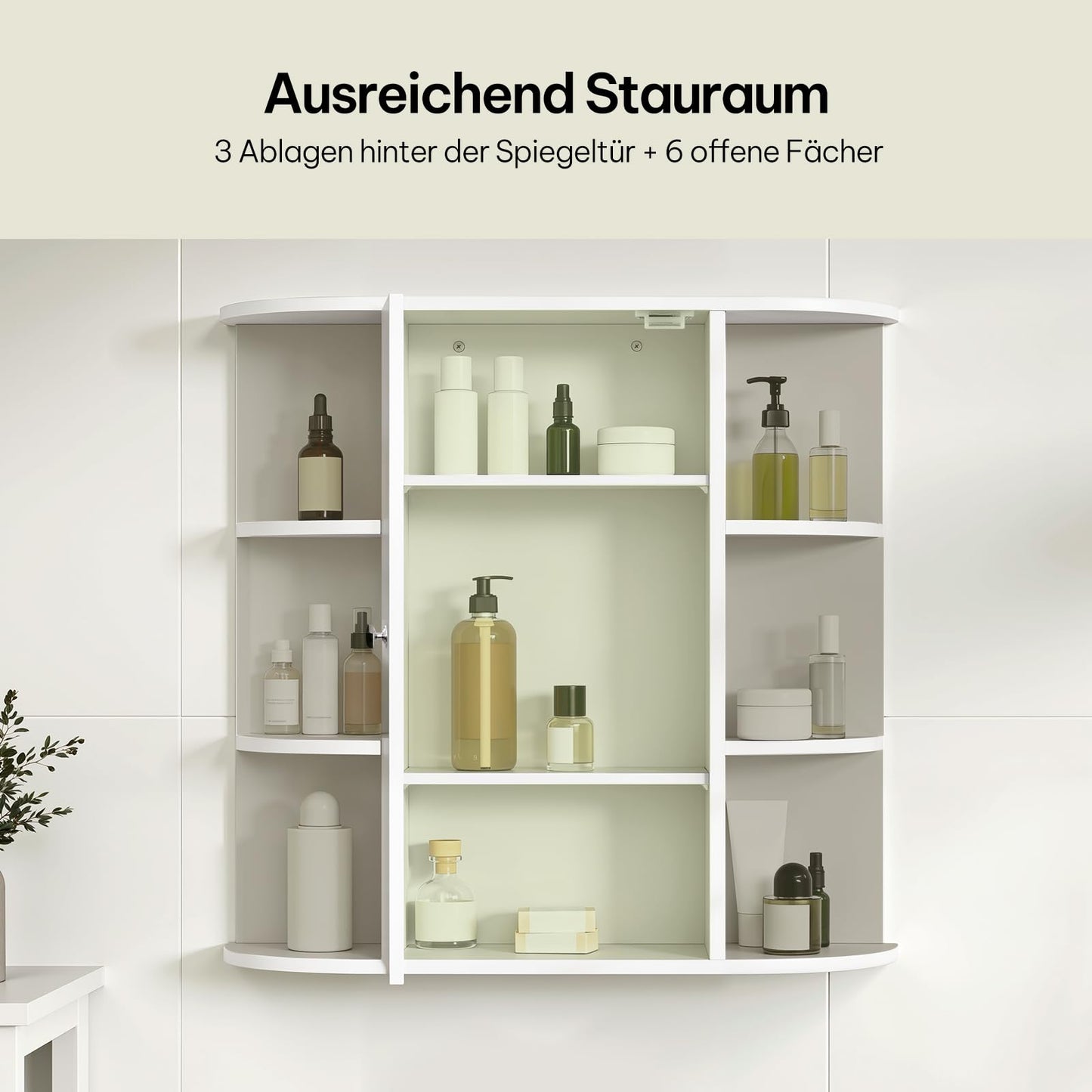 Esituro Spiegelkast - 60x58x16cm - Wandkast - MDF - Wit
