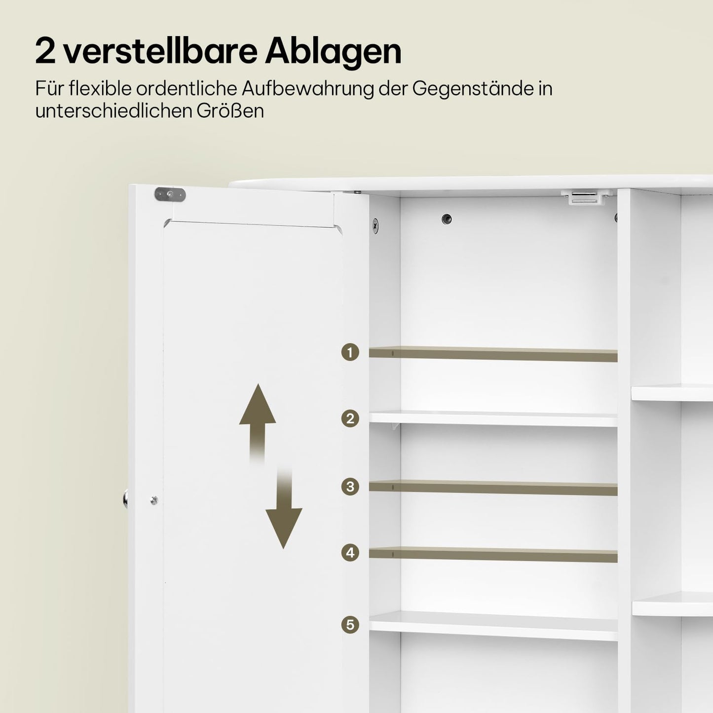 Esituro Spiegelkast - 60x58x16cm - Wandkast - MDF - Wit