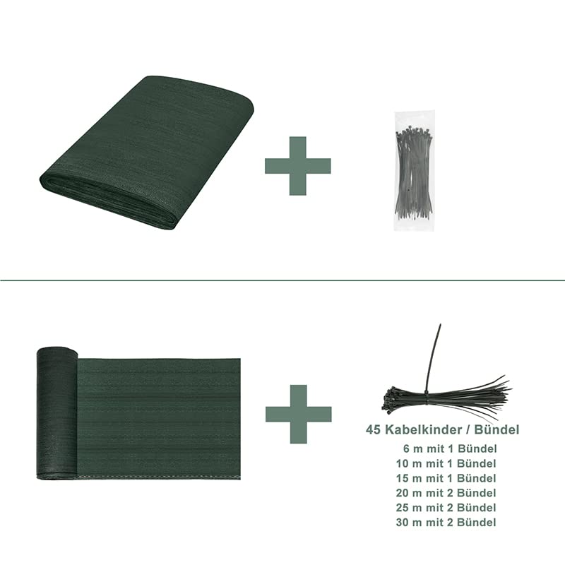 WOLTU schermdoek 1,5 x 25 m - HDPE 150 g/m2 - privacy en schaduwdoek 85% - groen