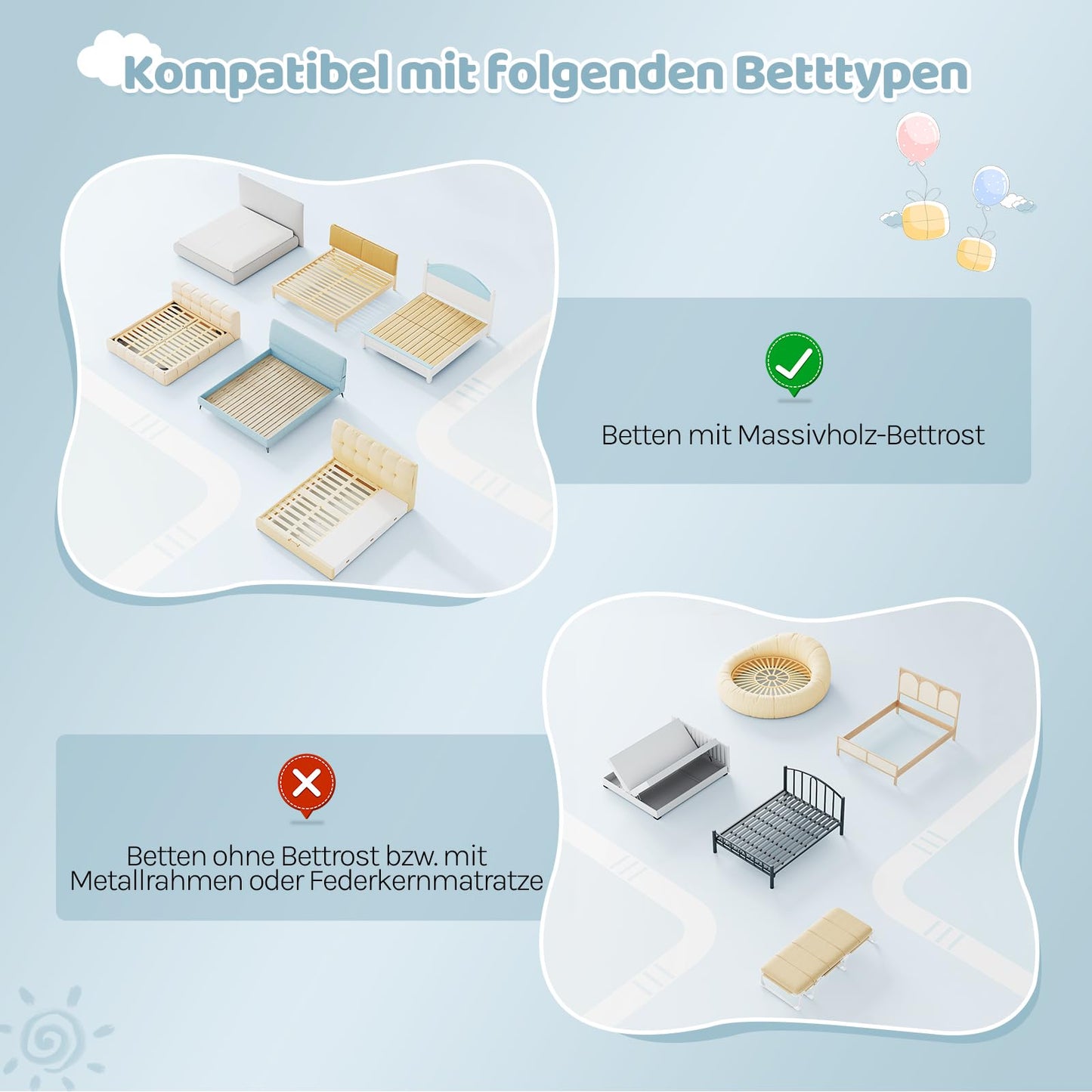 WOLTU - Bedhekje 150 cm - In hoogte verstelbaar 69-87 cm - Opklapbaar bed veiligheidsrail - Donkergrijs