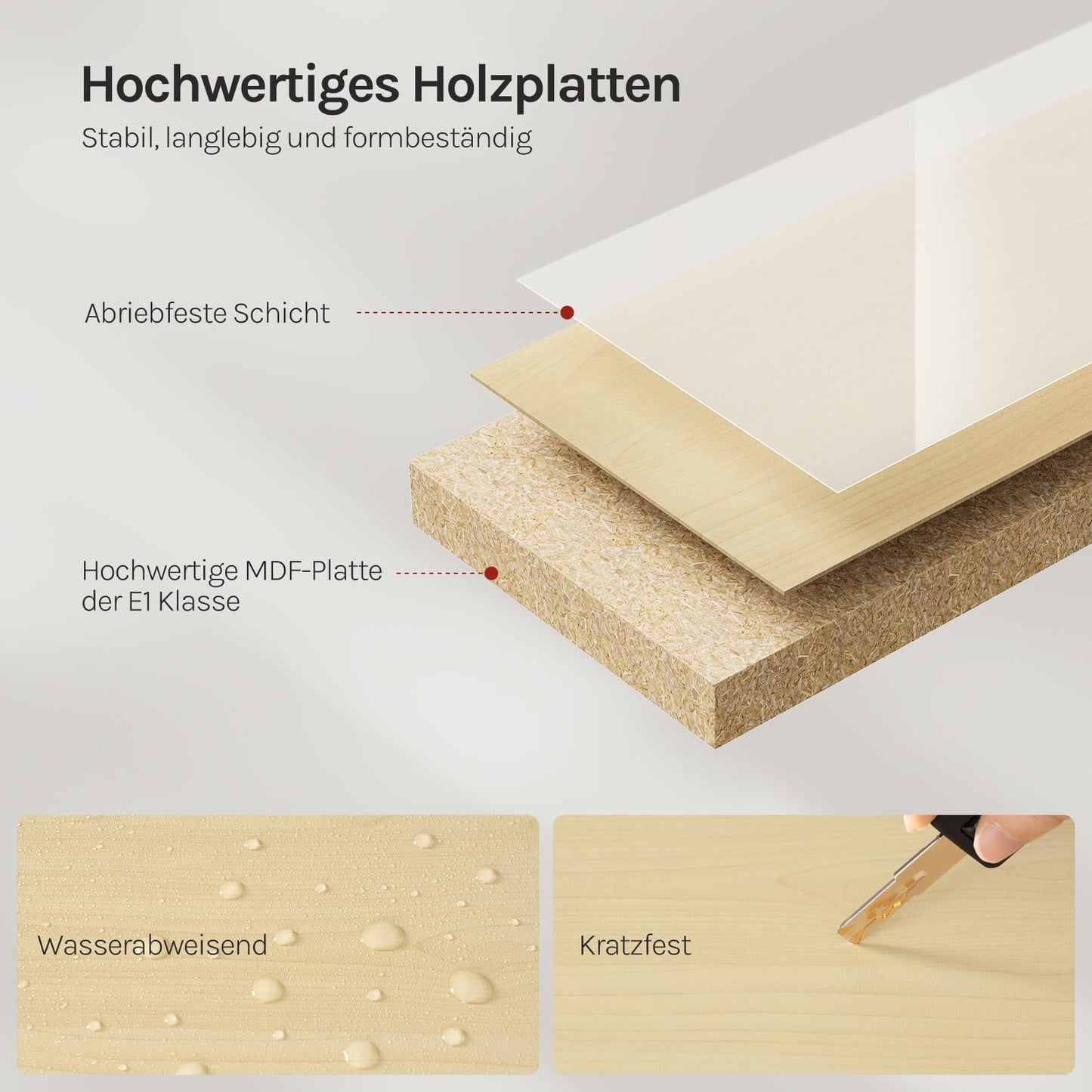 WOLTU RG9372kei wandplank - MDF hout met PVC fineer - geel eiken - 40 x 22,9 x 3,8 cm