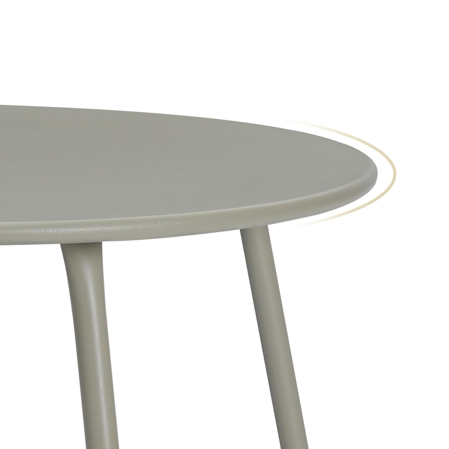 eSituro ronde bijzettafel - metalen balkon en tuin tafel - grijs - diameter 45 cm - verstelbare voetdopjes