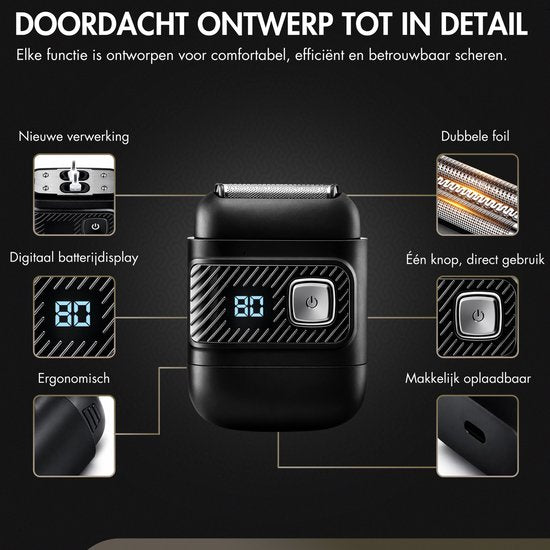 Sansbeauté® Foliescheermes Dubbel Mes - Scheerapparaat Mannen - Elektrisch Scheerapparaat - Hoofd Kaal Scheren - Fade