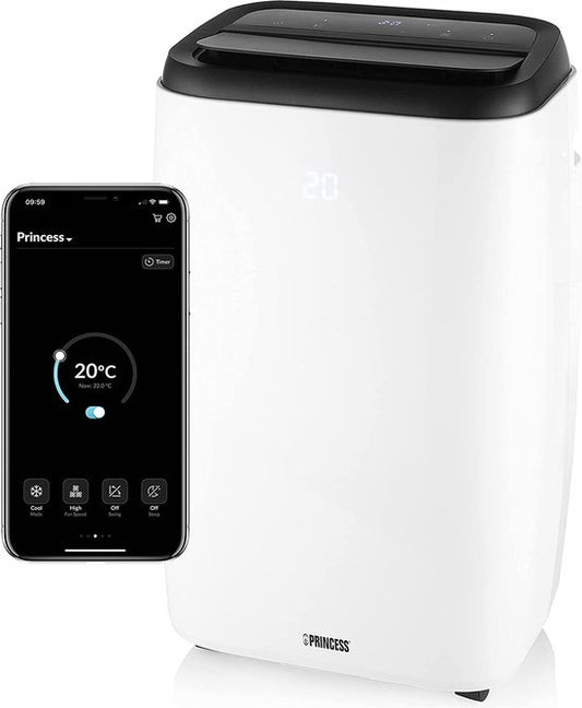 Princess Mobiele Airco - App - Touchscreen - 9000 BTU - 80 m³ - Wit