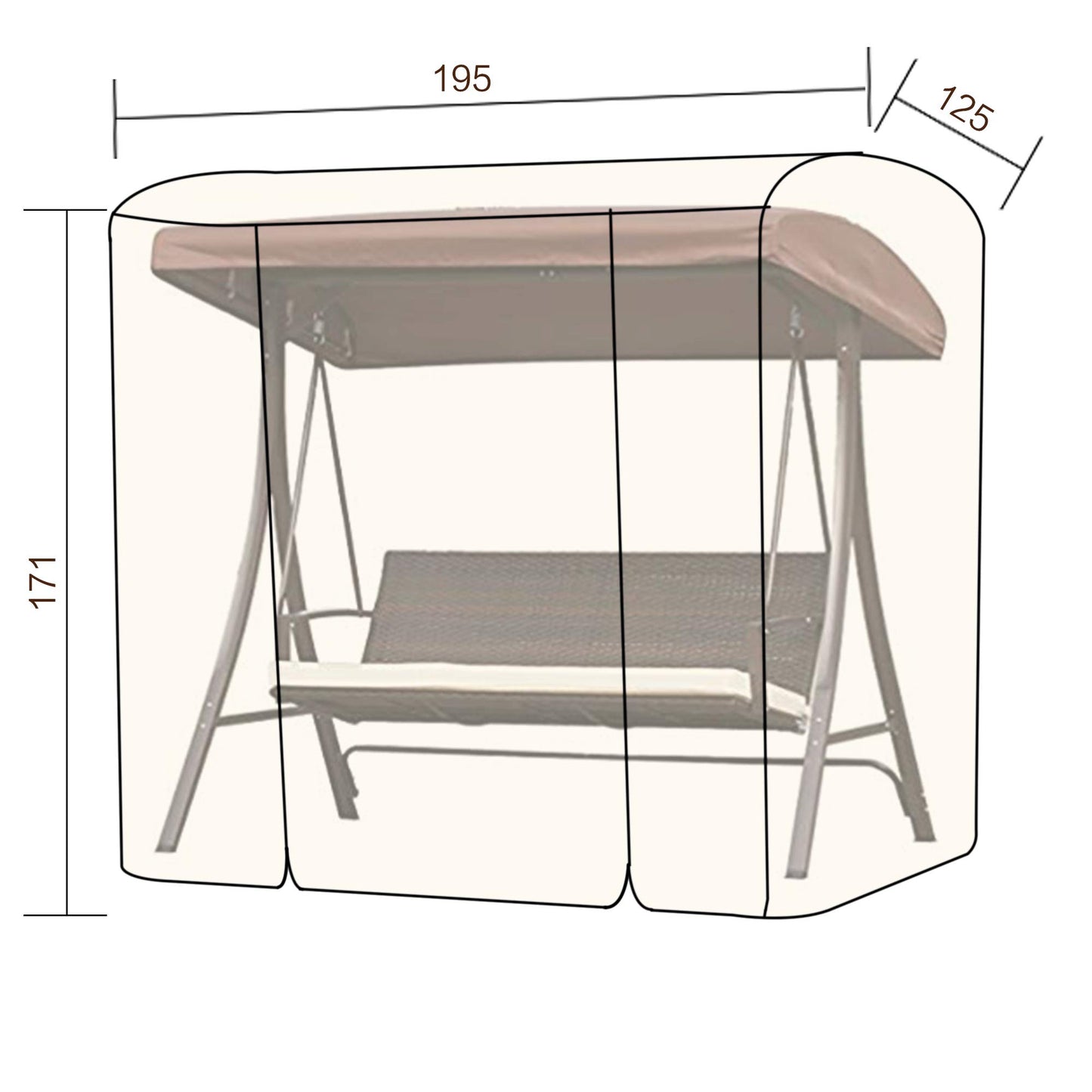 Angel Living Beschermhoes voor Hollywood schommel - waterdicht en UV bestendig - blauw