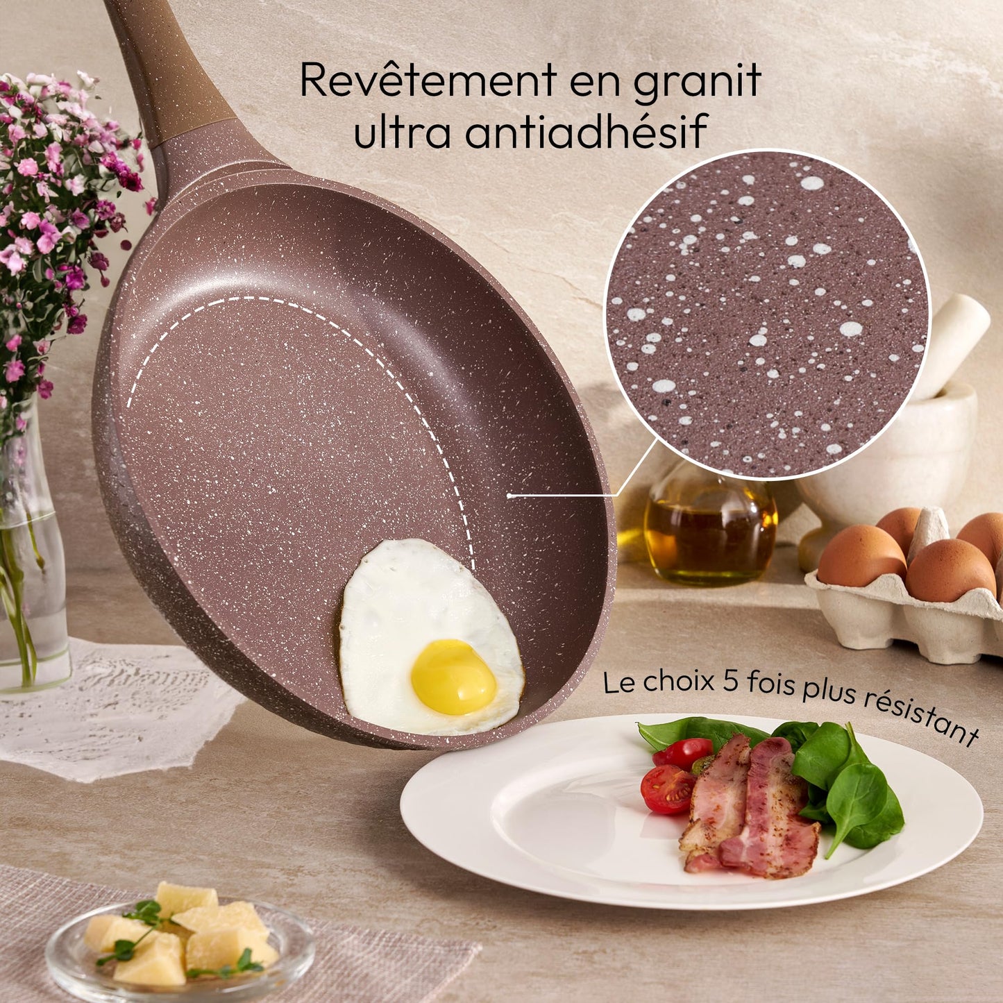 Just Perfecto Pannenset - 21-delig - Inductie - Graniet - Bruin