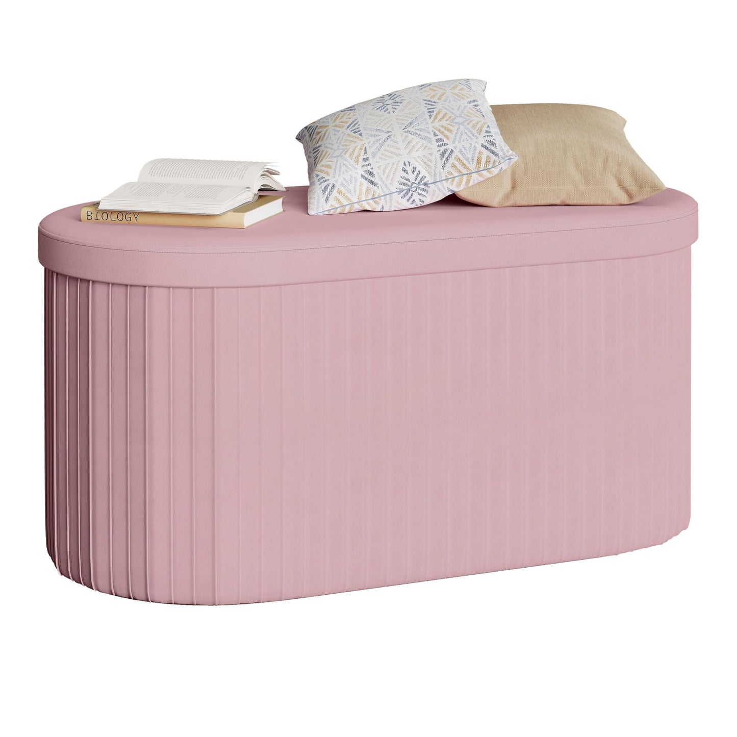 Woltu Opbergbank - Inklapbaar - 76L - 76x38x38cm - Pastelroze