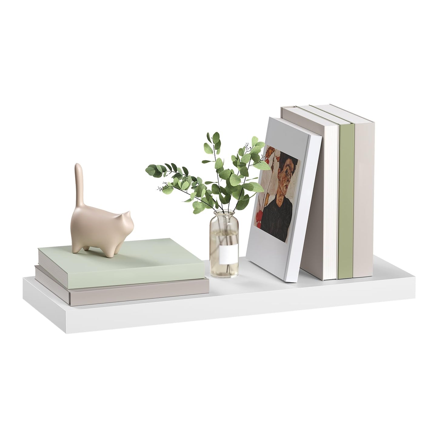 Woltu Wandplank - Zwevend - MDF - 50x23x3,8cm - Wit