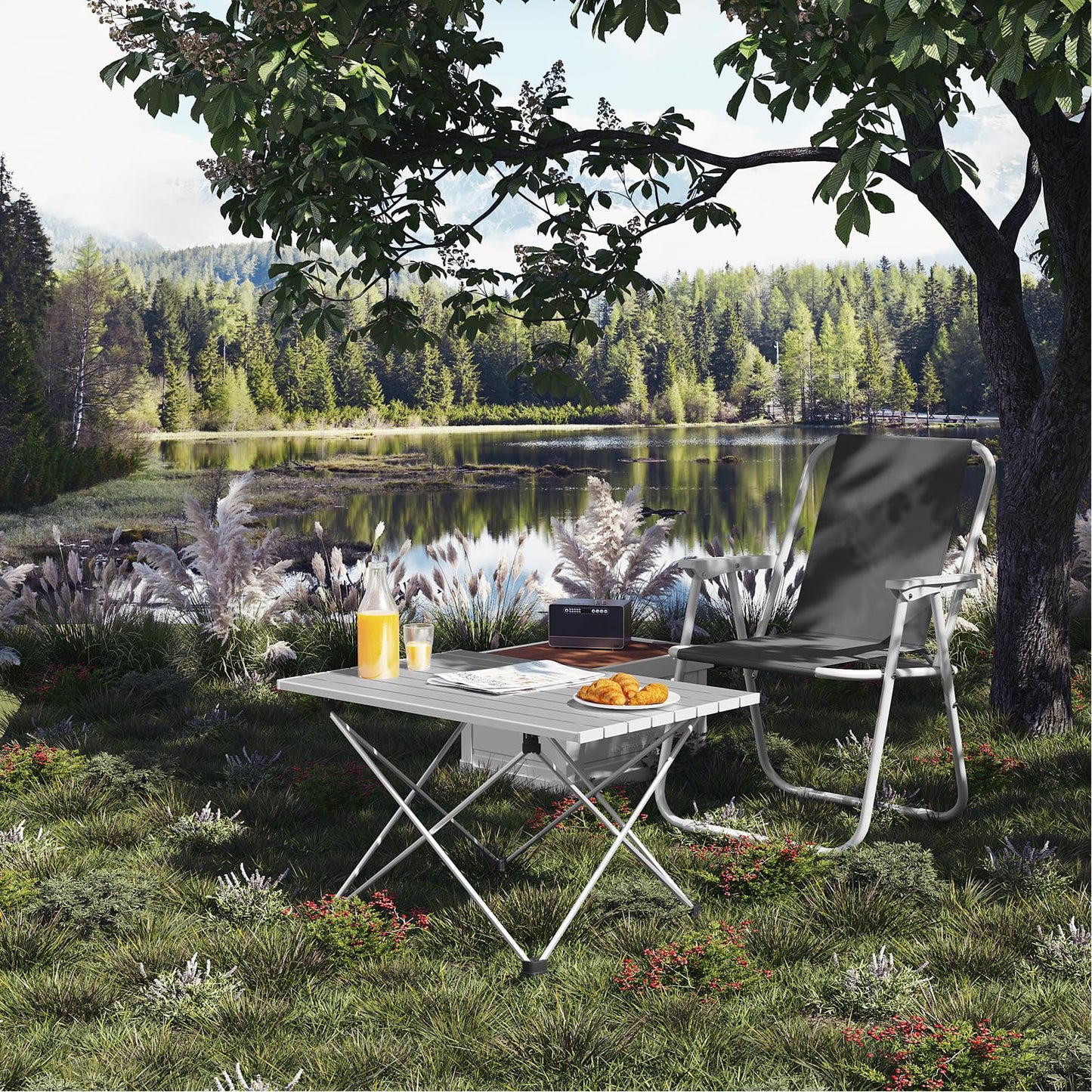 WOLTU aluminium campingtafel - opvouwbaar - ultra licht 1,7 kg - 68 x 46 x 40 cm - zilver`