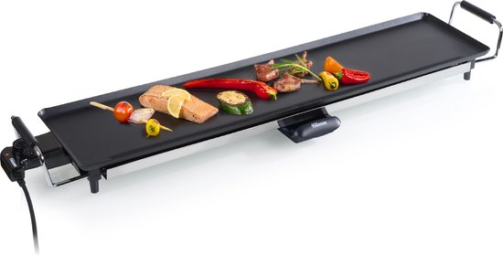 Tristar Bakplaat BP-2984 - Gourmet bakplaat XL - Grillplaat 90 cm - Voor 8 tot 10 personen - Met regelbare thermostaat - Anti-aanbaklaag - Extra lang snoer - Zwart