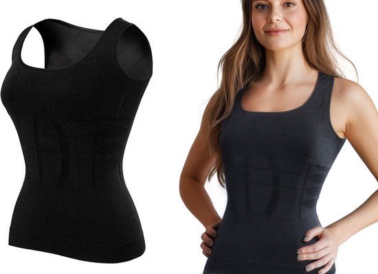 Milanoro - Figuurcorrigerend ondershirt voor dames - Zwart - M