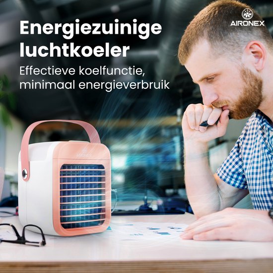 Aironex Draagbare Aircooler – Draadloos – Met Watertank – Luchtbevochtiger Functie