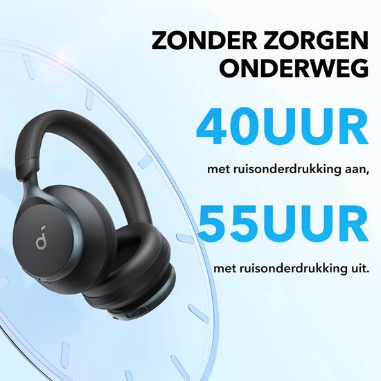 Anker soundcore Space One Draadloze Headset - Noise Cancelling - Zwart