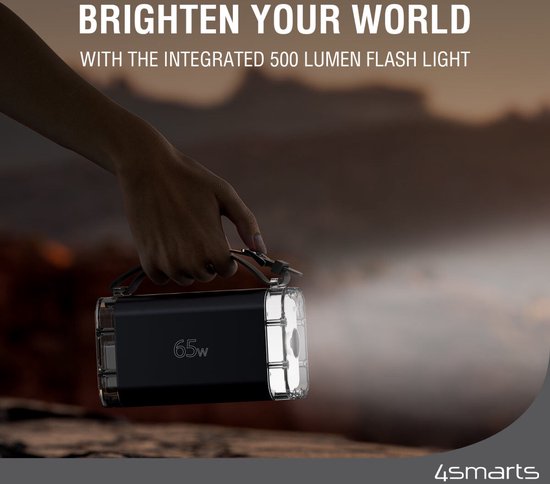 4smarts Lucid Air 65W Powerbank Waterdicht 26.800 mAh met Zaklamp