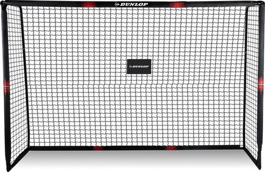 Dunlop Voetbaldoel - Voetbal Goal 300 x 200 x 120 cm - Voetbalgoal Groot - Buitenspeelgoed voor Kinderen en Volwassenen - Snelle Montage - Voetbal Training Doel - Metaal - Zwart/ Rood