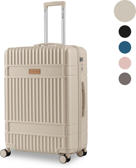 SKYCASES – Medium Reiskoffer – Classic Heritage – Lichtgewicht – TSA Slot – 66x45x26 cm – 63L – M Rolkoffer – Geruisloze Wielen – Beige