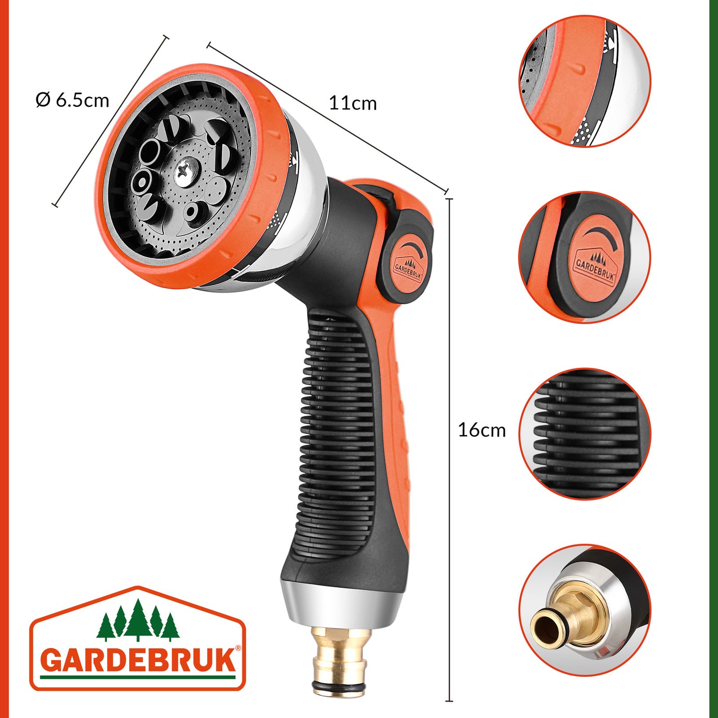 Gardebruk Tuinslang Flexibel - 15m 1/2" 3/4" Inch Wandmontage – Groen