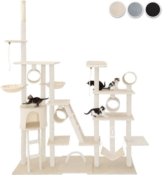 tectake® - Krabpaal Snooky 261cm zwart - 403918 - kattenkrabpaal - kattenpaal