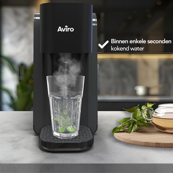 Aviro Heetwaterdispenser - Heetwatertap - 100°C - Luxe Instant Waterkoker - 2200W - 1,5L Zwart