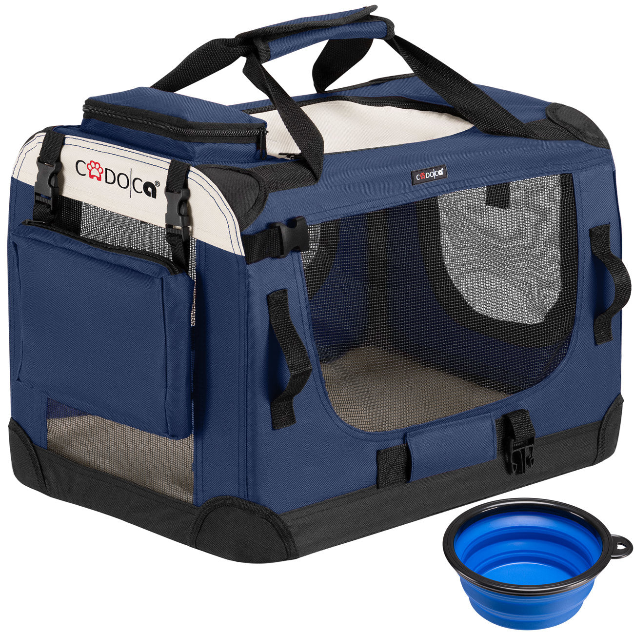 Cadoca Honden & Katten Reisbench S - 51x35x36cm - Marine Blauw